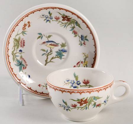Bombay (Restaurant, Brown Ring) Footed Cup & Saucer Set