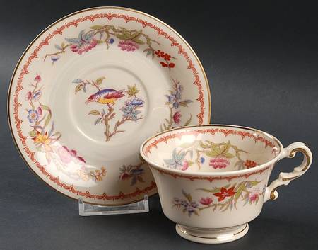 Bombay (Gold Trim) Footed Cup & Saucer Set