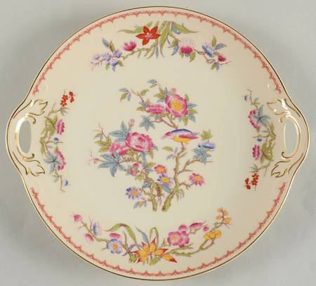 Bombay (Gold Trim) Handled Cake Plate