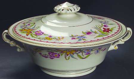 Bombay (Gold Trim) Round Covered Vegetable
