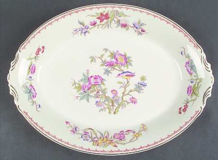 Bombay (Gold Trim) 14" Oval Serving Platter