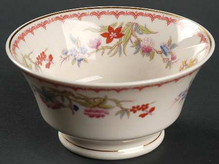 Bombay (Gold Trim) Cranberry Bowl