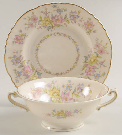 Briarcliff Footed Cream Soup Bowl & Saucer Set