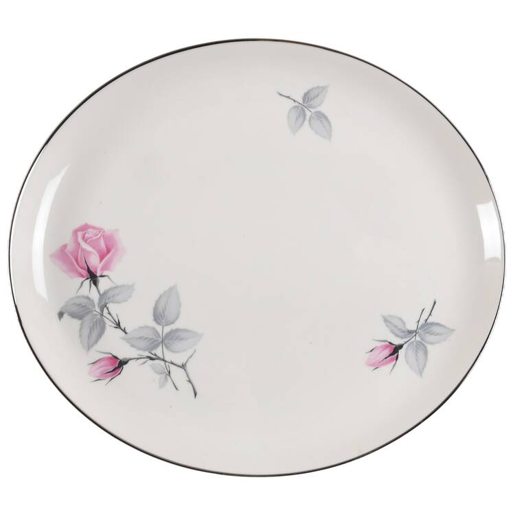 Bridal Rose 12" Oval Serving Platter