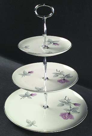 Bridal Rose 13 7/8"-14 1/4" 3-Tiered Serving Tray(DP,SP,BB) HC