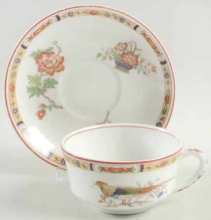 Burmese Flat Cup & Saucer Set