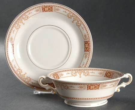Calhoun Footed Cream Soup Bowl & Saucer Set