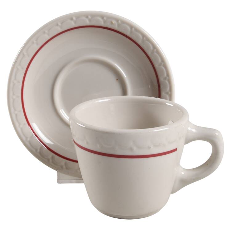 Cardinal Lines Flat Cup & Saucer Set