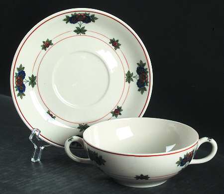 Canterbury Flat Cream Soup Bowl & Saucer Set