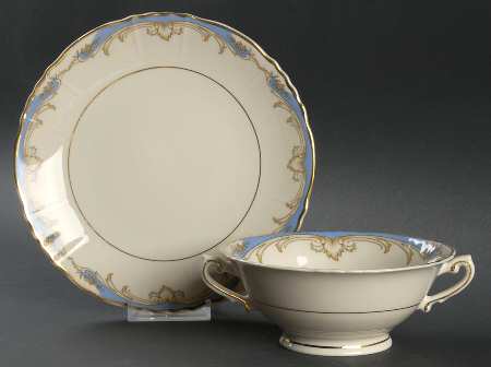 Carvel Footed Cream Soup Bowl & Saucer Set