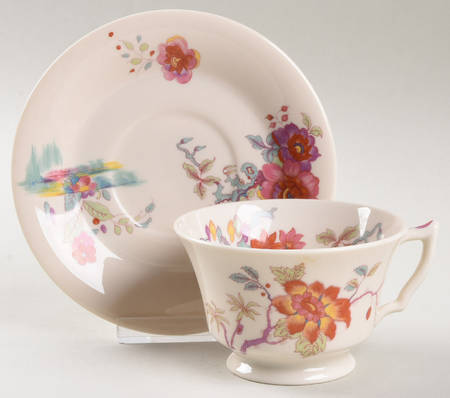 Cathay (No Trim) Footed Cup & Saucer Set