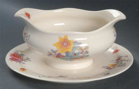 Cathay (No Trim) Gravy Boat with Attached Underplate