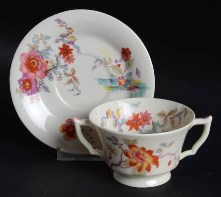 Cathay (No Trim) Footed Bouillon Cup & Saucer