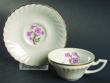 China Spring Flat Demitasse Cup & Saucer Set