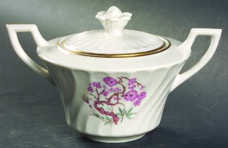 China Spring Sugar Bowl & Lid