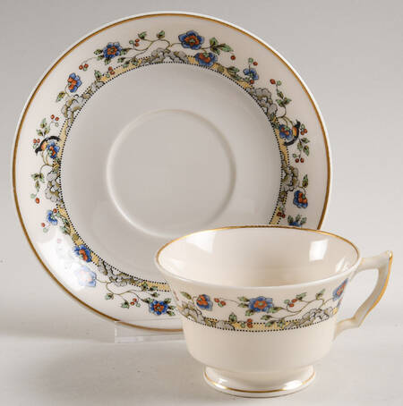 Cloisonne Footed Cup & Saucer Set