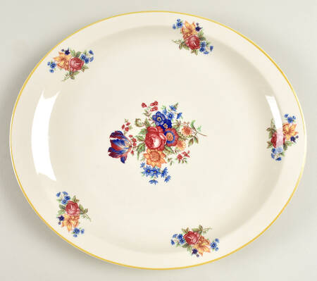 Colonial (Restaurant, Old Ivory) 12" Oval Serving Platter