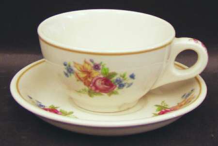 Colonial (Restaurant, Old Ivory) Flat Cup & Saucer Set