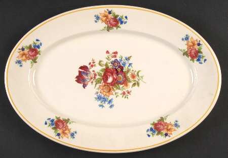 Colonial (Restaurant, Old Ivory) 12" Oval Serving Platter