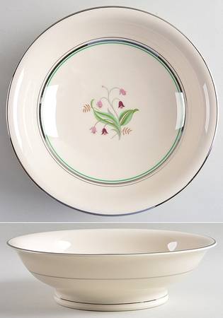 Coralbel (Virginia Shape, Platinum Trim) 8" Round Vegetable Bowl