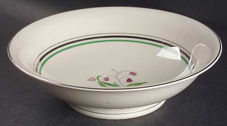 Coralbel (Virginia Shape, Platinum Trim) 8" Round Vegetable Bowl