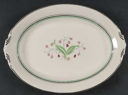 Coralbel (Virginia Shape, Platinum Trim) 13" Oval Serving Platter