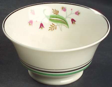 Coralbel (Virginia Shape, Platinum Trim) Cranberry Bowl