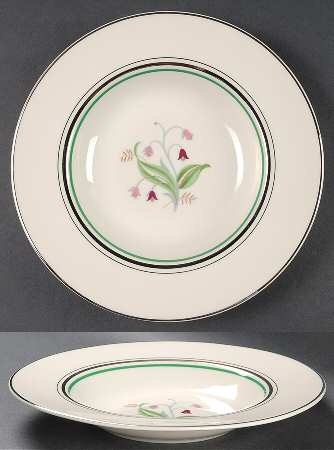 Coralbel (Virginia Shape, Platinum Trim) Rim Soup Bowl