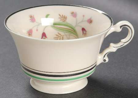 Coralbel (Virginia Shape, Platinum Trim) Footed Cup by Syracuse