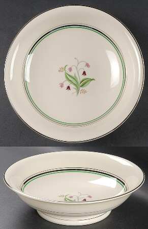 Coralbel (Virginia Shape, Platinum Trim) 9" Round Vegetable Bowl