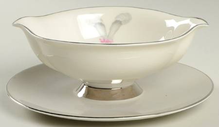 Coronet Round Gravy Boat/Attached Underplate