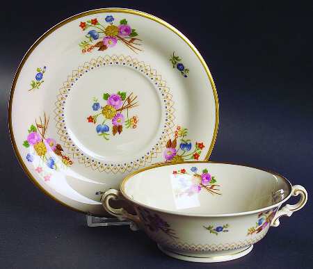 Coventry Footed Cream Soup Bowl & Saucer Set