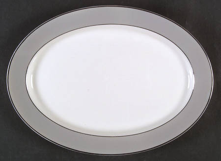 Debutante Gray 12" Oval Serving Platter
