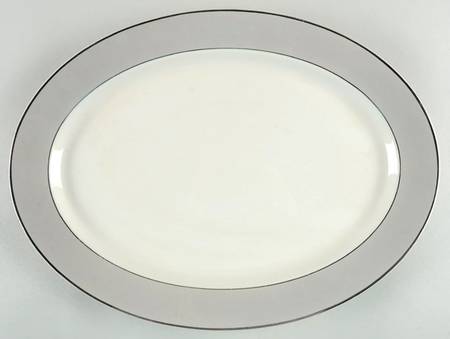 Debutante Gray 16" Oval Serving Platter