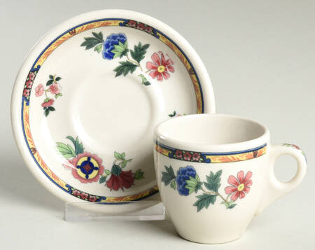 Dewitt Clinton (Pilgrim) Flat Demitasse Cup & Saucer Set