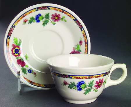 Dewitt Clinton (Pilgrim) Flat Cup & Saucer Set
