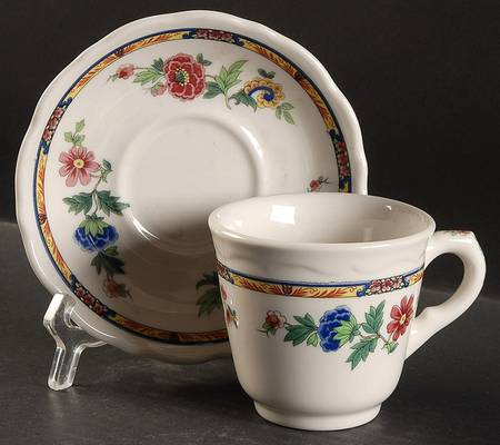 Dewitt Clinton (Pilgrim) Flat Cup & Saucer Set