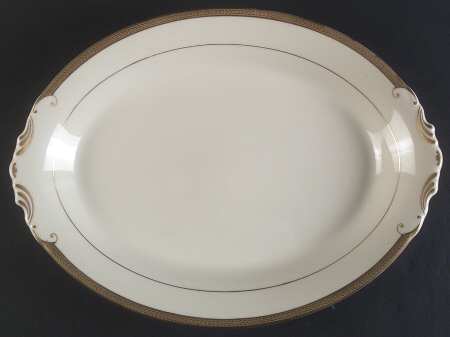 Diane (No Color Band) 14" Oval Serving Platter