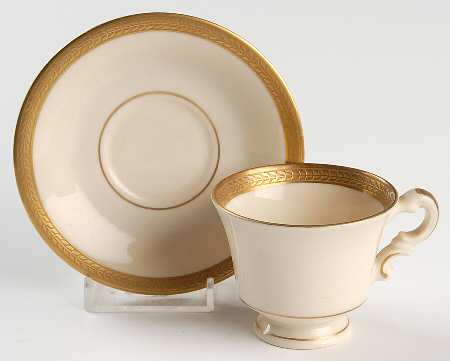 Diane (No Color Band) Footed Demitasse Cup & Saucer Set
