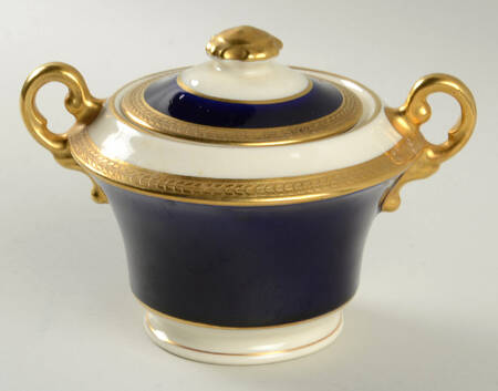 Diane Cobalt Blue Band Sugar Bowl & Lid