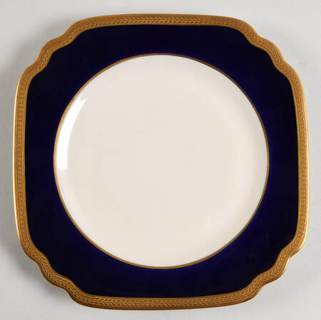 Diane Cobalt Blue Band Square Salad Plate