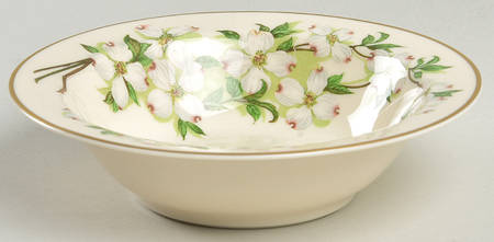 Dogwood (Gold Trim) Rim Cereal Bowl