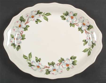 Dogwood (Restaurant, Scalloped, No Trim) 11" Oval Serving Platter
