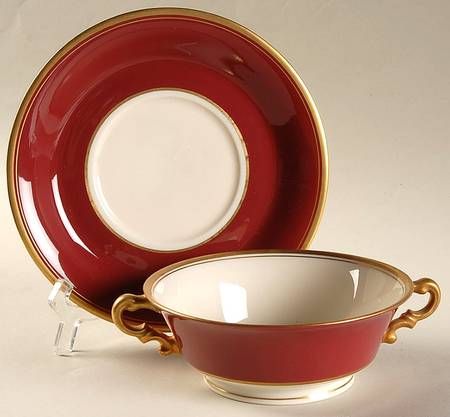 Dutchess Footed Cream Soup Bowl & Saucer Set