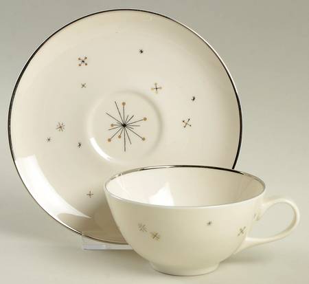 Evening Star Flat Cup & Saucer Set