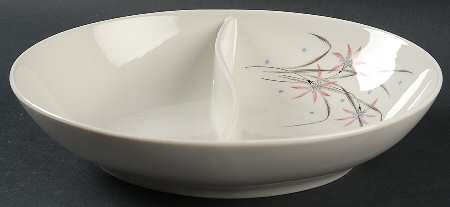 Flame Lily 10" Oval Divided Vegetable Bowl