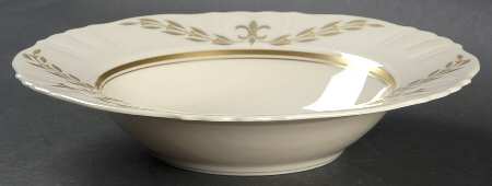 Fleur De Lis Grey Rim Soup Bowl