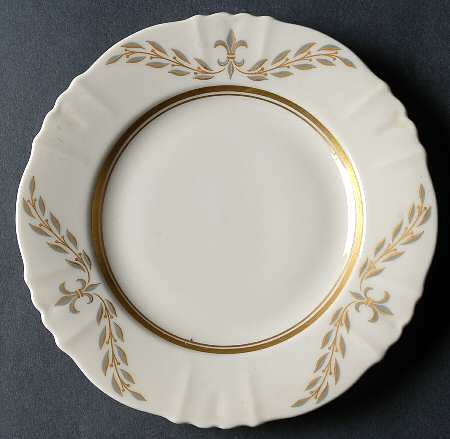 Fleur De Lis Grey Bread & Butter Plate