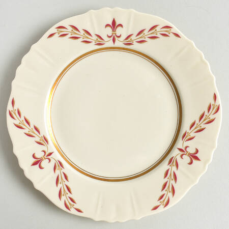 Fleur De Lis Maroon Salad Plate