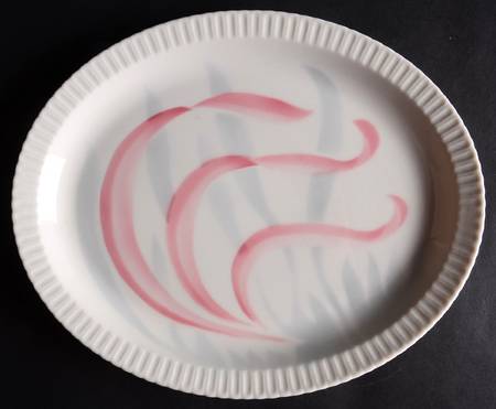 Flamingo Reeds 11" Oval Serving Platter
